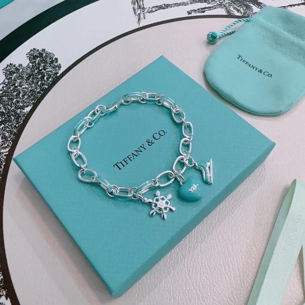 Tiffany & Co. Blue Silver Heart Bracelet